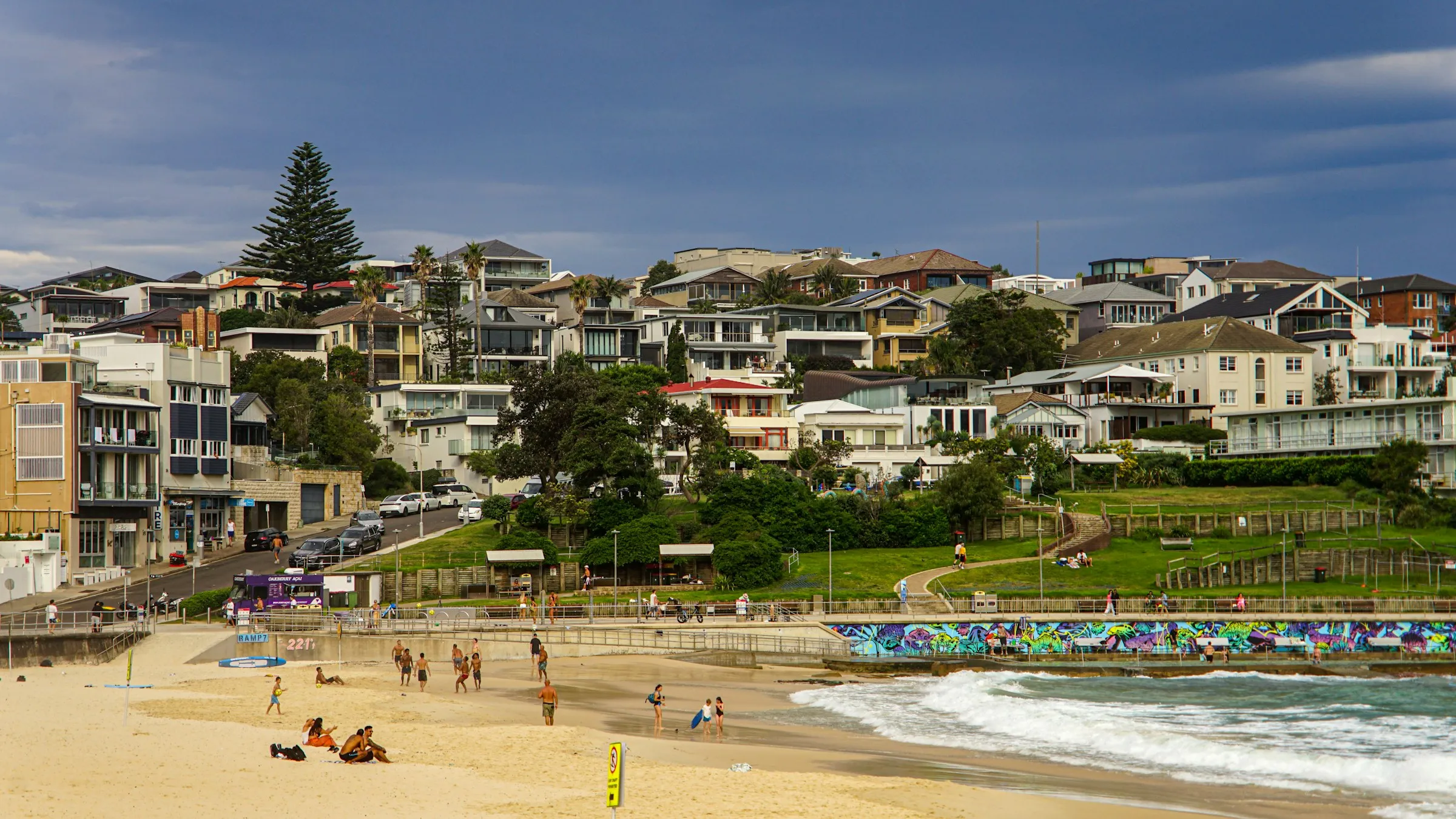 Beachside homes overlooking a sunny Sydney beach